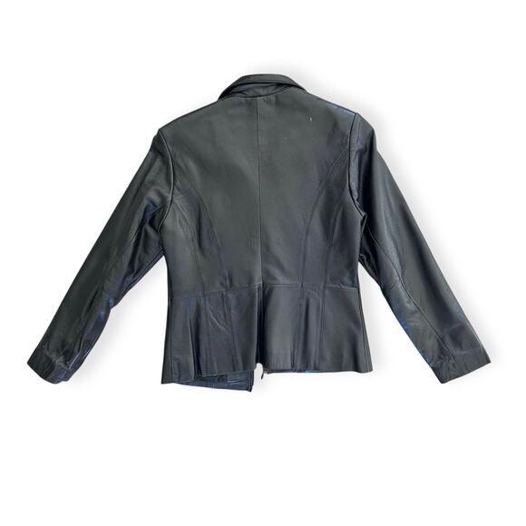 Vintage Wilsons Leather Maxima Black Zip Up Leather Moto Biker Jacket Womens M - Picture 3 of 10